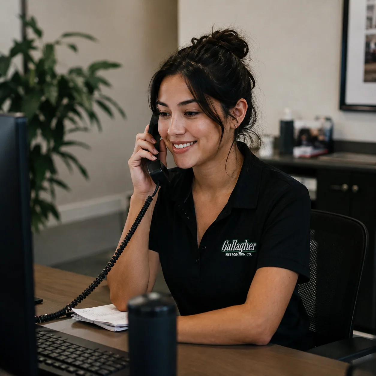 Gallagher Restoration customer service representative answering the 24/7 emergency line